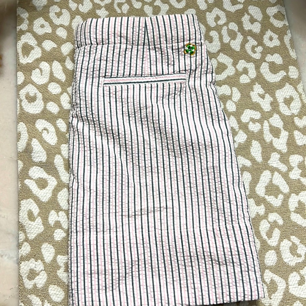 Girls Nantucket Island seersucker lined skirt Sz 10